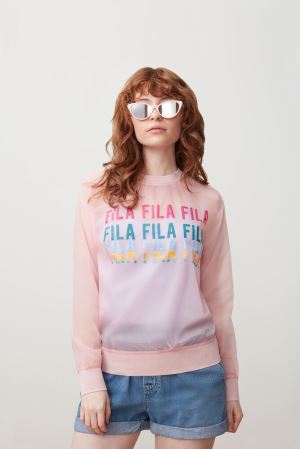 FILA Sol Sheer Woven Sweatshirts Pink,Womens Clothing | CA.SOFHZT891